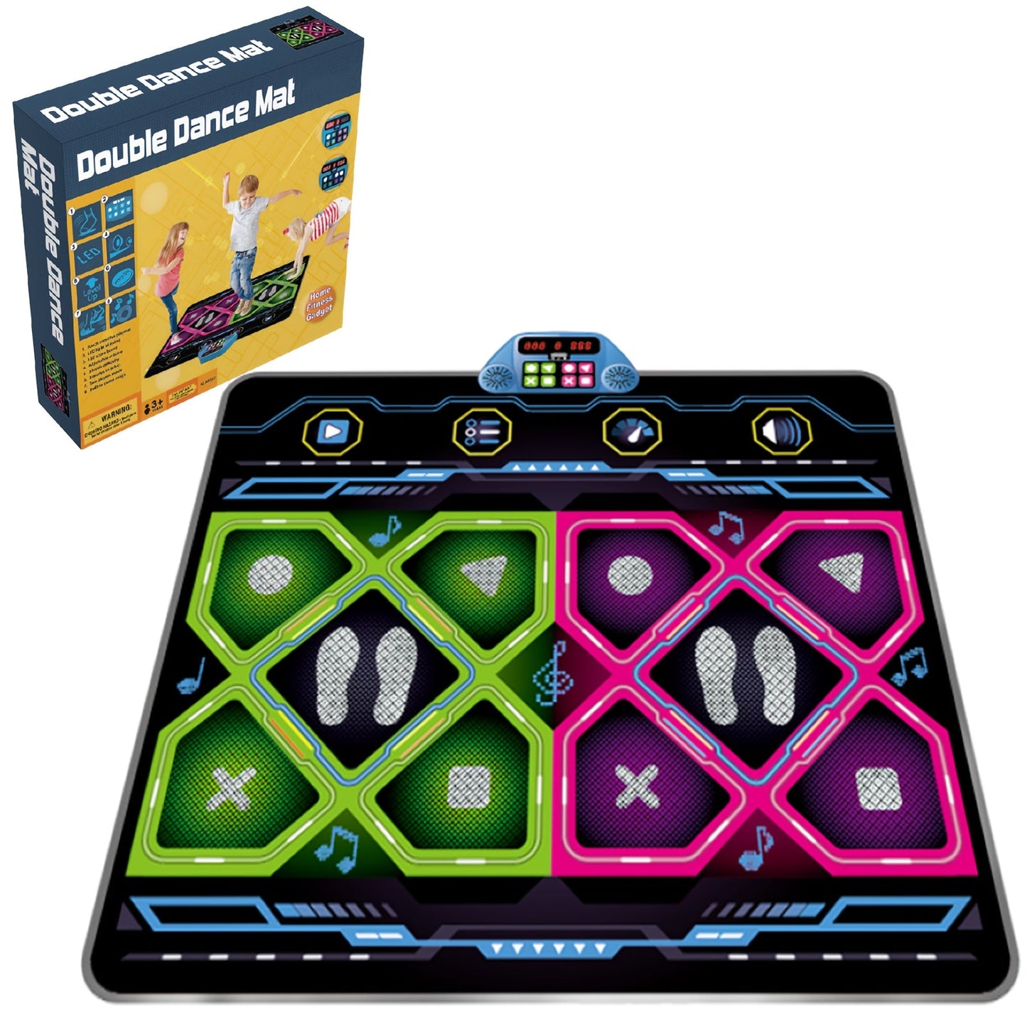 Double Dance Pad LED Rhythm Game Mat