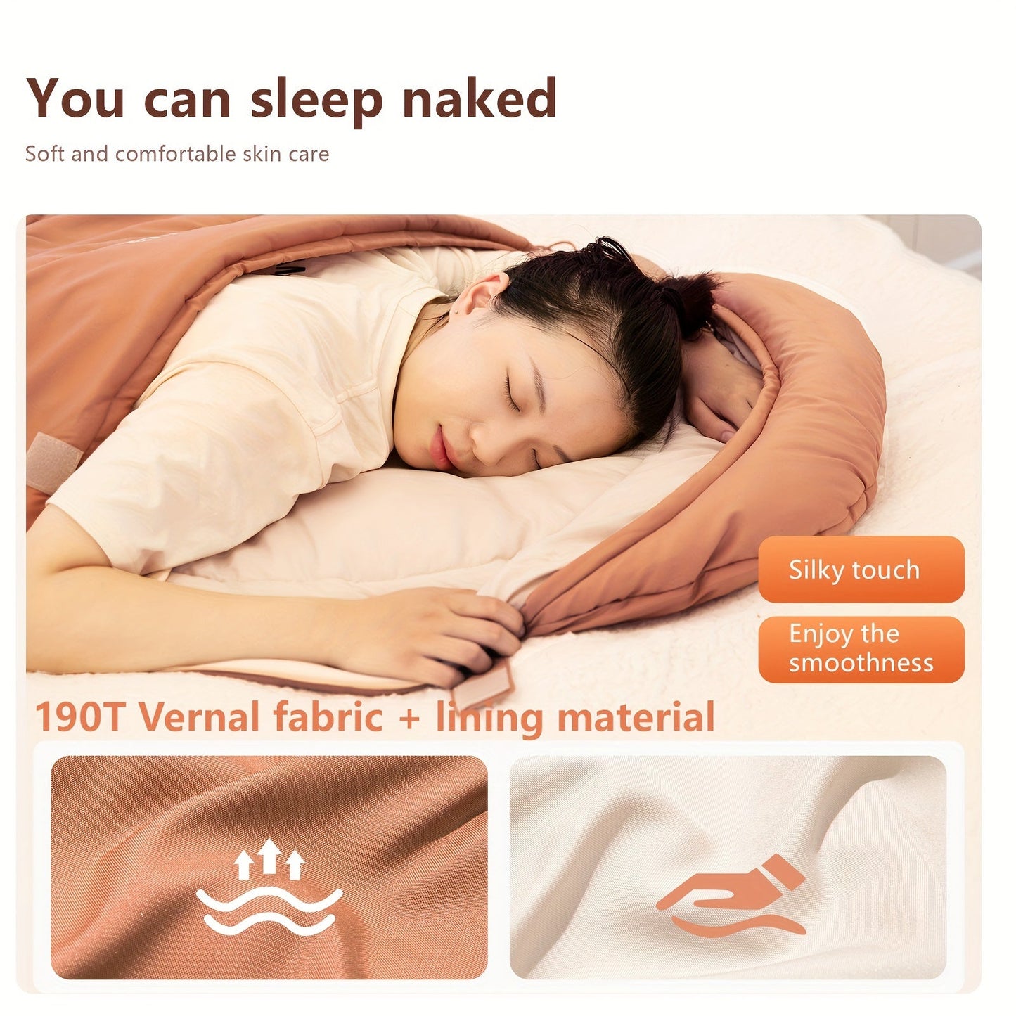 Warm Oval Sleeping Bag with Hat