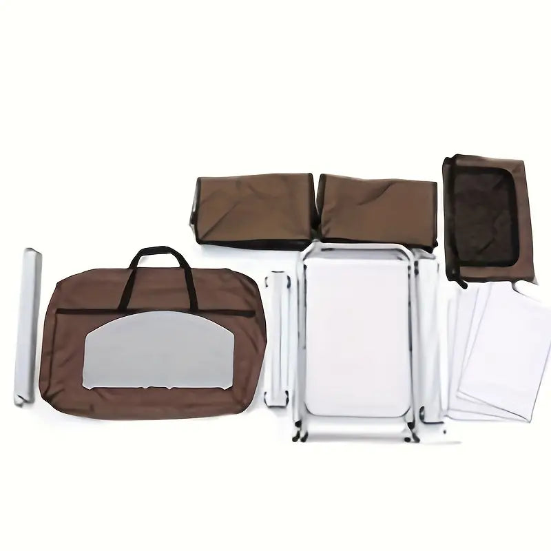 Portable Foldable Outdoor Kitchen Table with Food Storage Organizer