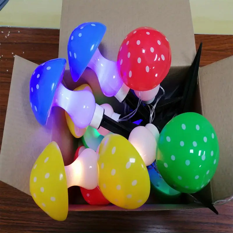 Twelve Glowing Mushrooms: A Solar-Powered Christmas Delight
