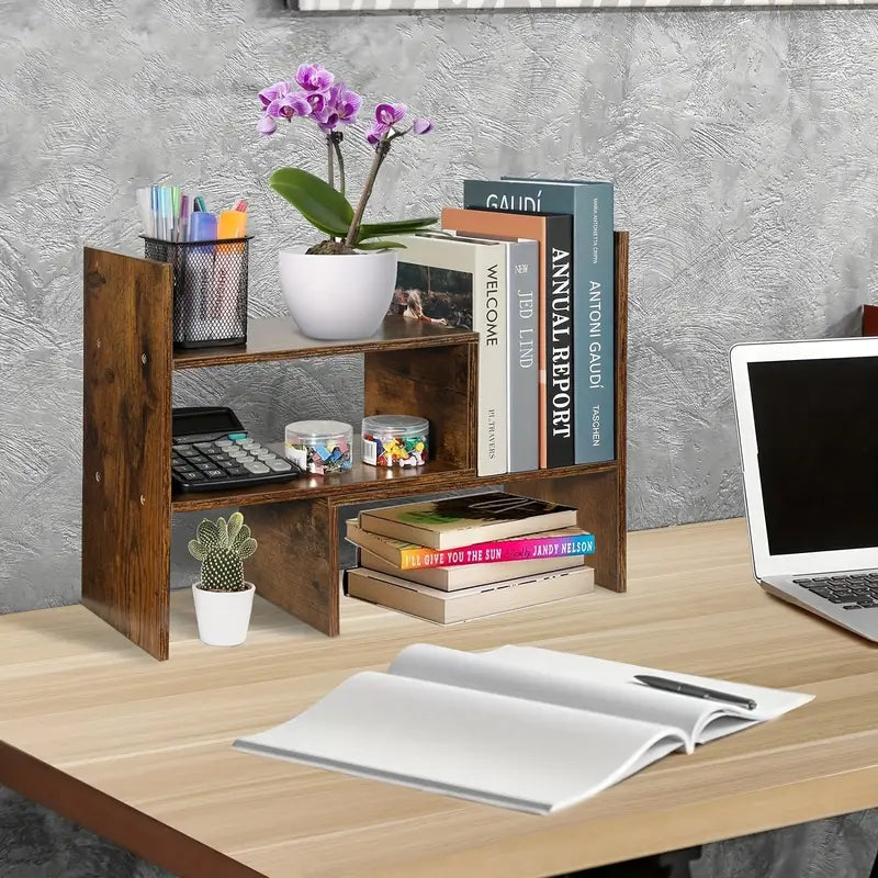 Simple Desktop Bookshelf: Office Storage Solution