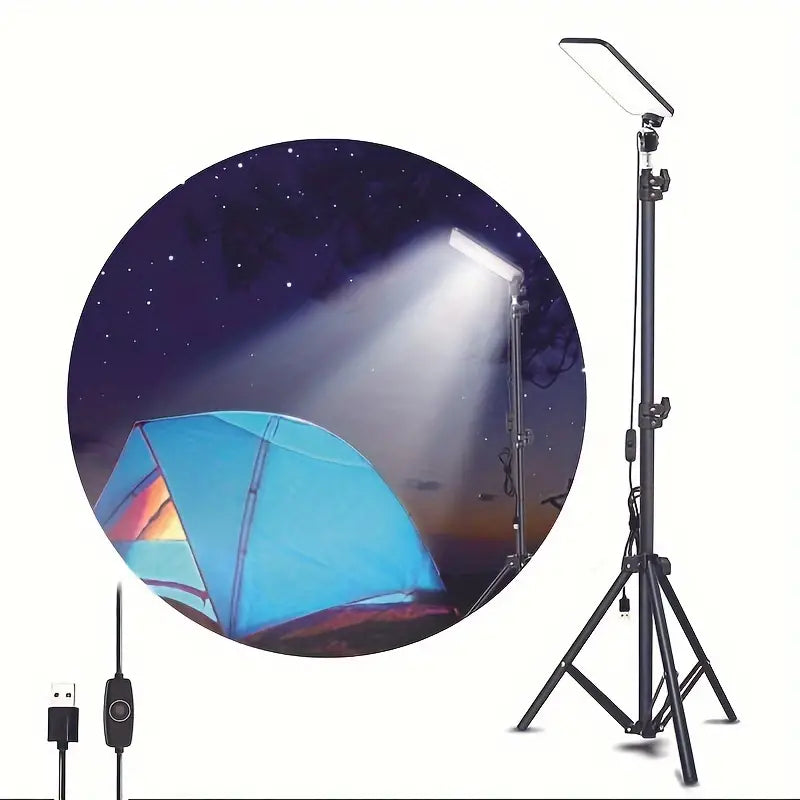 Black Matte Portable Outdoor Camping Lamp with USB Charging