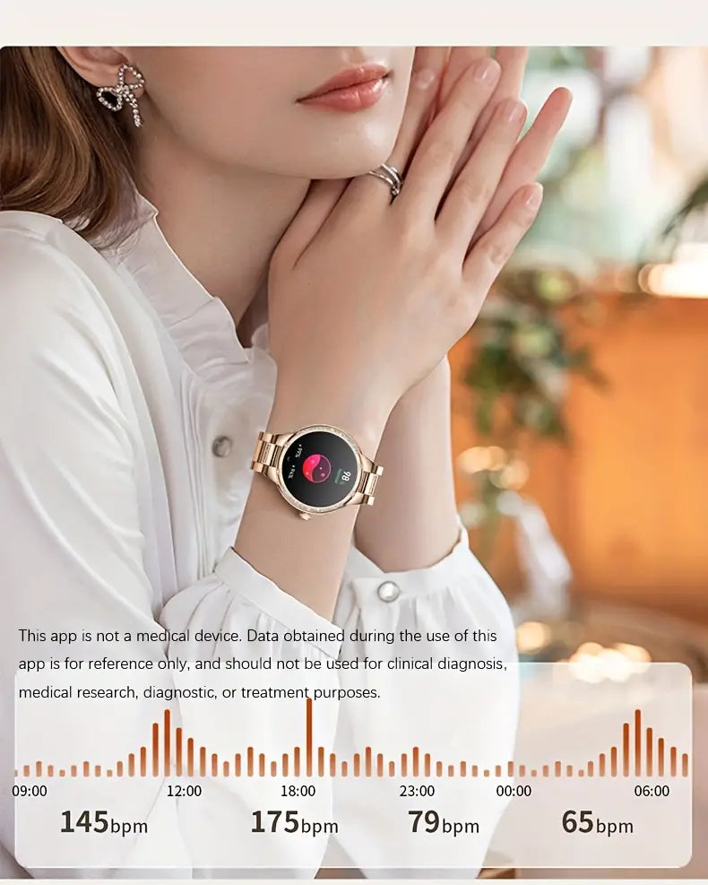 Golden Wireless Call Smart Watch for Women - Multi-Sports Modes & Voice Assistant