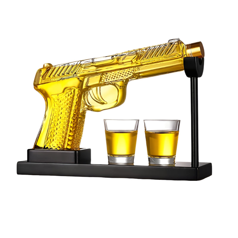 Gun Whiskey Decanter Set with Shot Glasses
