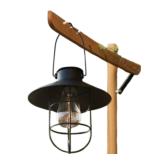 Black Vintage Solar-Powered Art Courtyard Chandelier - Outdoor Garden Decor