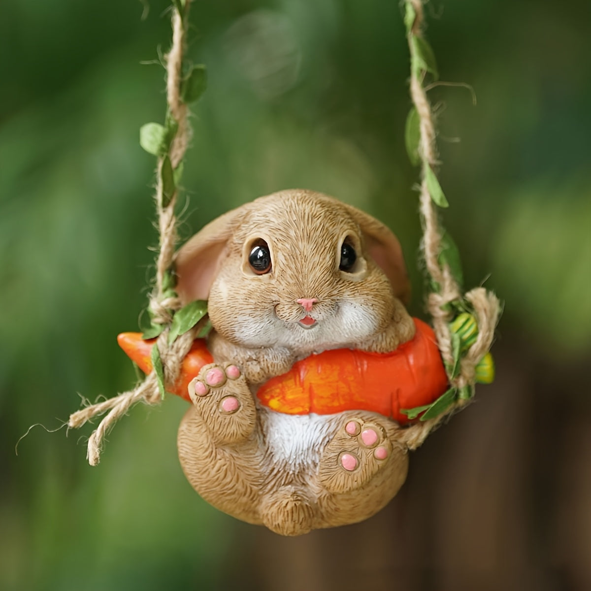 Resin Easter Bunny Carrot Figurine for Home Decor