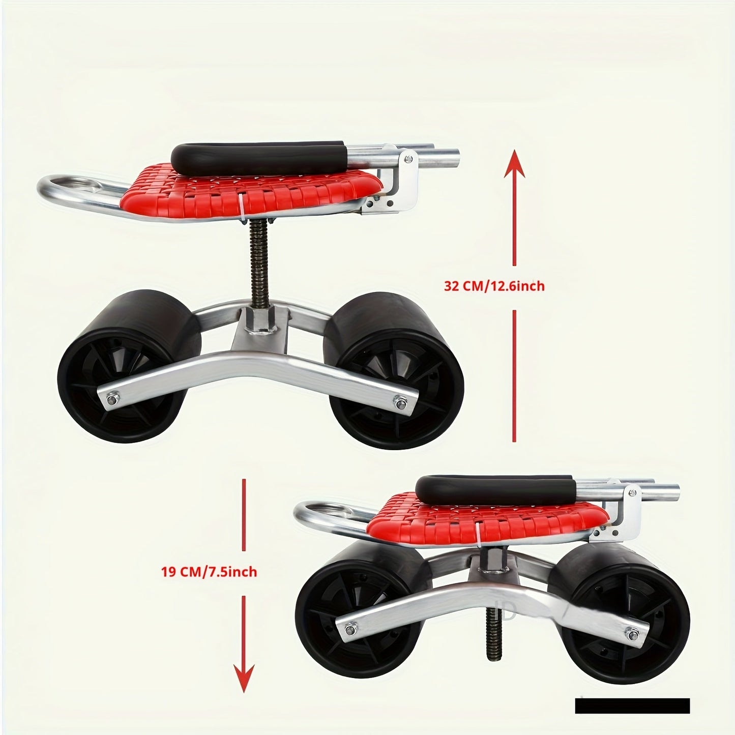 Garden Cart with Wheels Adjustable Swivel Seat