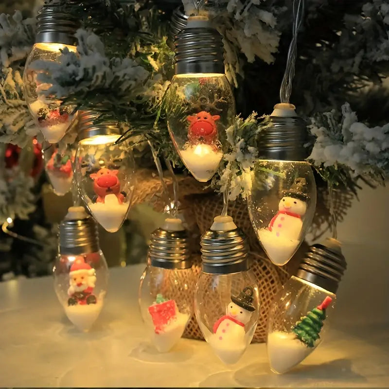 Christmas Snow Globe String Lights for Magical Holiday Décor