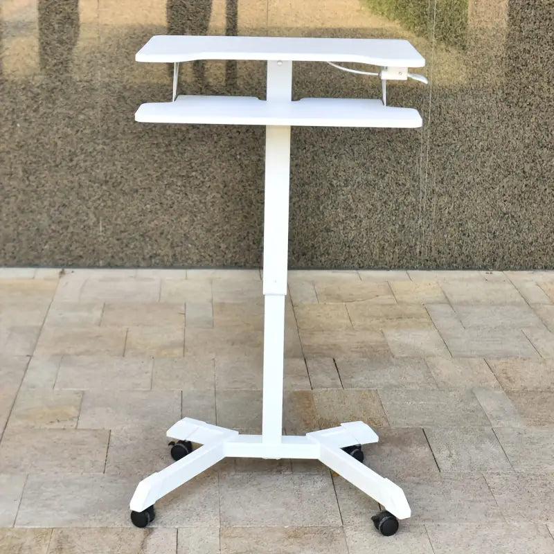 Height Adjustable Mobile Standing Desk with Keyboard Tray