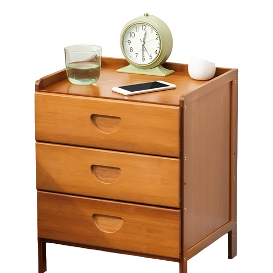 Bedside Table With Storage - Tawny Three Drawers
