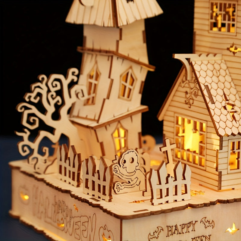 3D Wooden Halloween House Puzzle