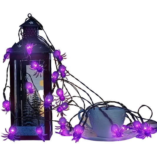 Solar-Powered Spider String Lights for Spooktacular Nights