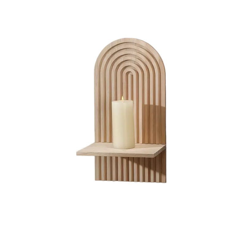 Radiant Reverie: Boho Wooden Sun Rainbow Wall Shelves