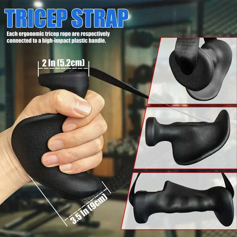 Ergonomic Tricep Rope Pulldown Attachment