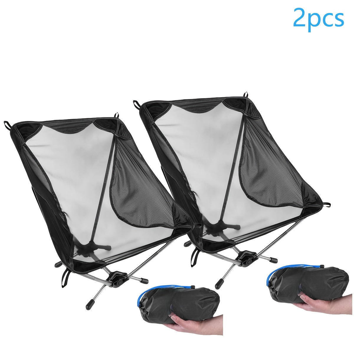 Folding Aluminum Beach Chair Set (2pcs)