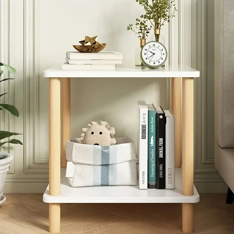 Sleek Wood-Based Panel and Hardwood Design Side Table