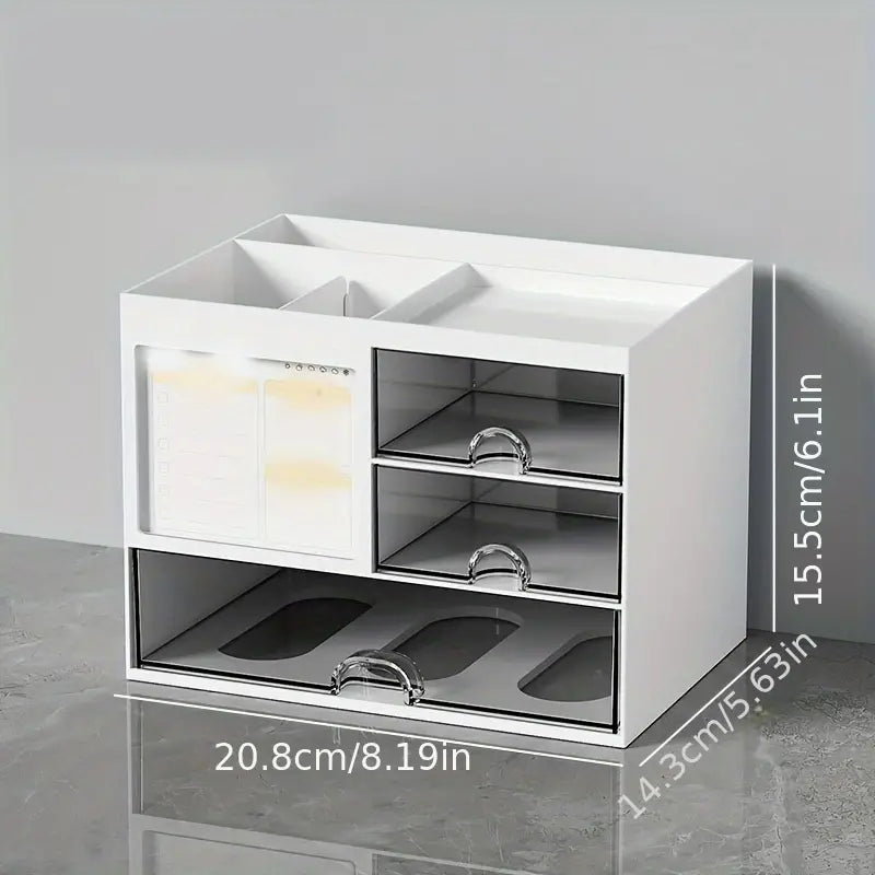 Modern White Desktop Office Desk Storage Box with Drawers - Rust Resistant