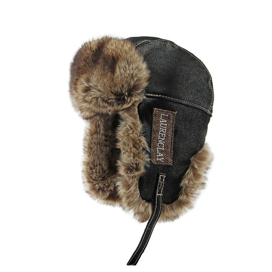 Winter Trapper Hat with Faux Fur & PU Leather