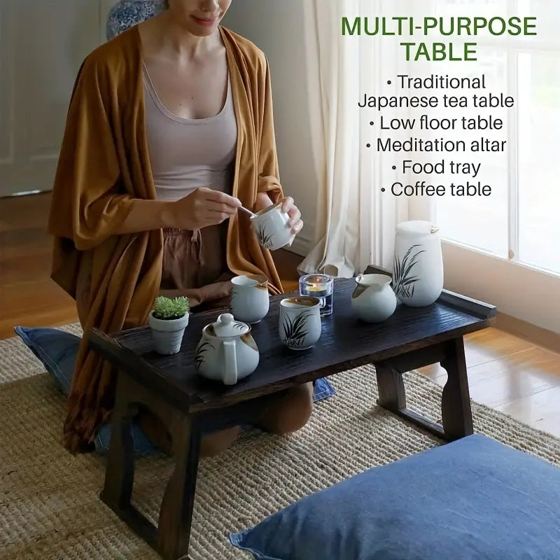 Meditation Table - Japanese Minimalist Altar Chabudai Coffee & Tea Low Floor Table