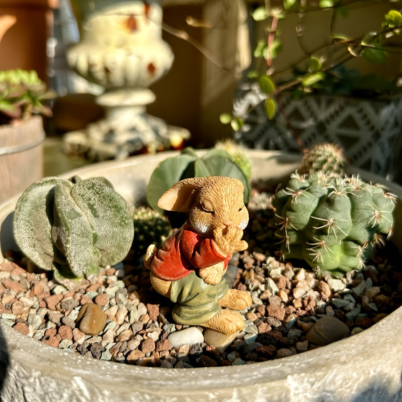 Rustic Resin Rabbit Sculpture Set for Home & Garden (3pcs)