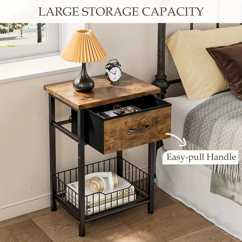 Versatile Bedside Table Organizer - Brown