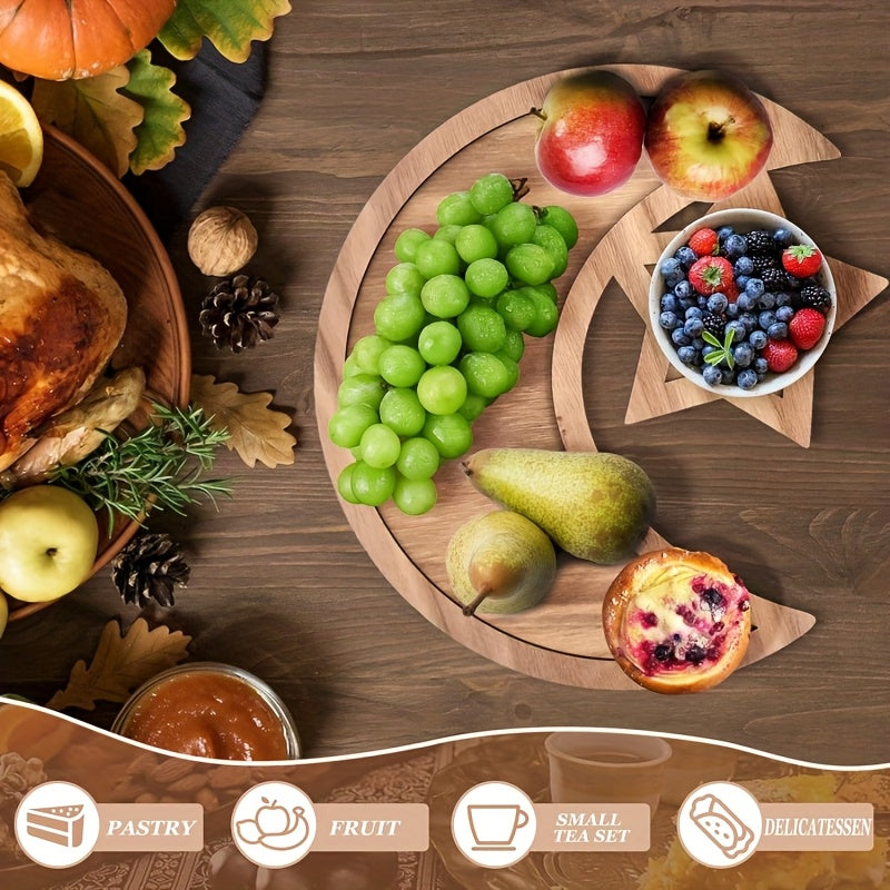 Wooden Ramadan Tray for Dining Table Decoration