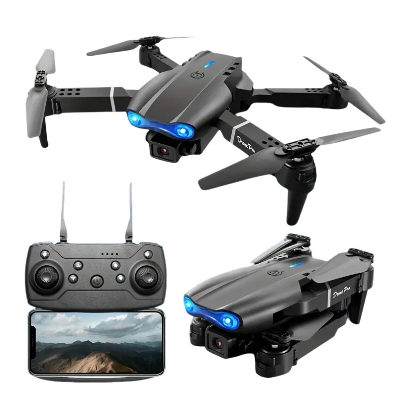 Foldable RC Drone with HD Camera & Altitude Hold - Black