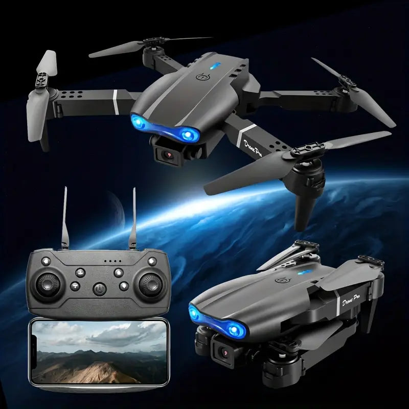 Foldable RC Drone with HD Camera & Altitude Hold - Black