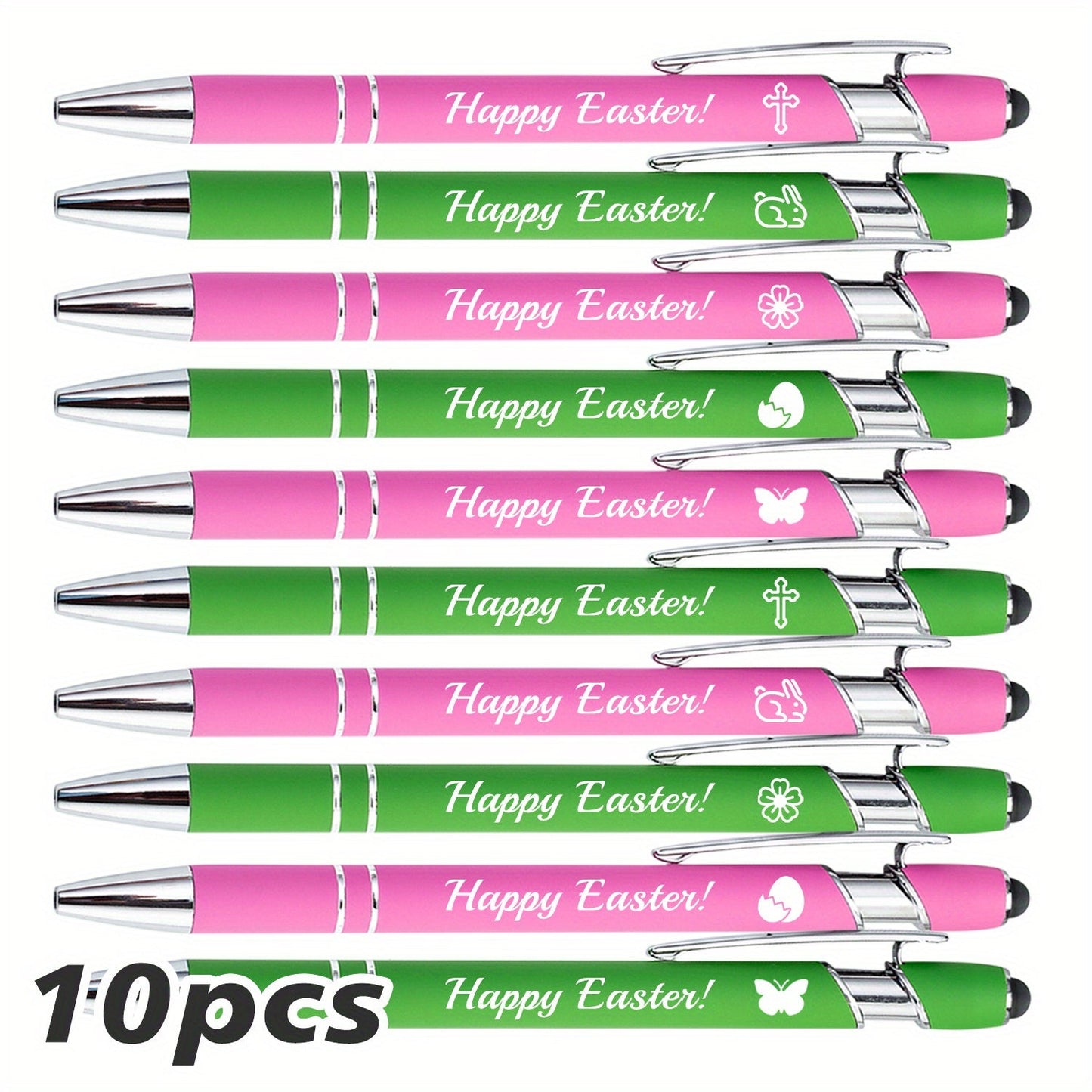 10pcs Happy Easter Engraved Ballpoint Pens