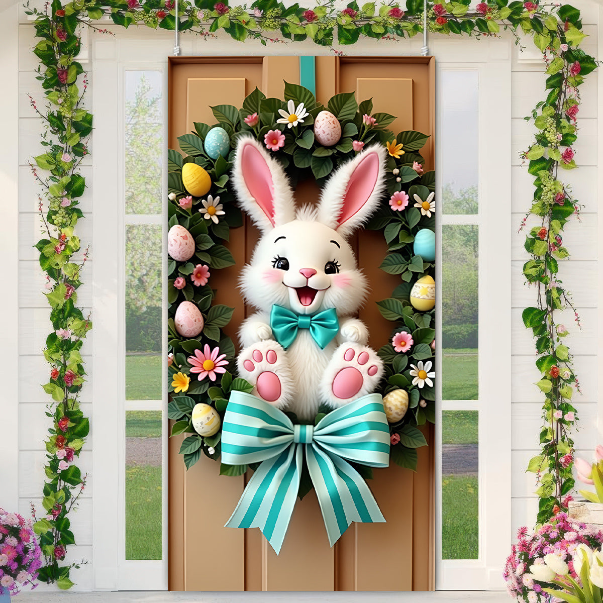 Easter Bunny Wreath Door Banner