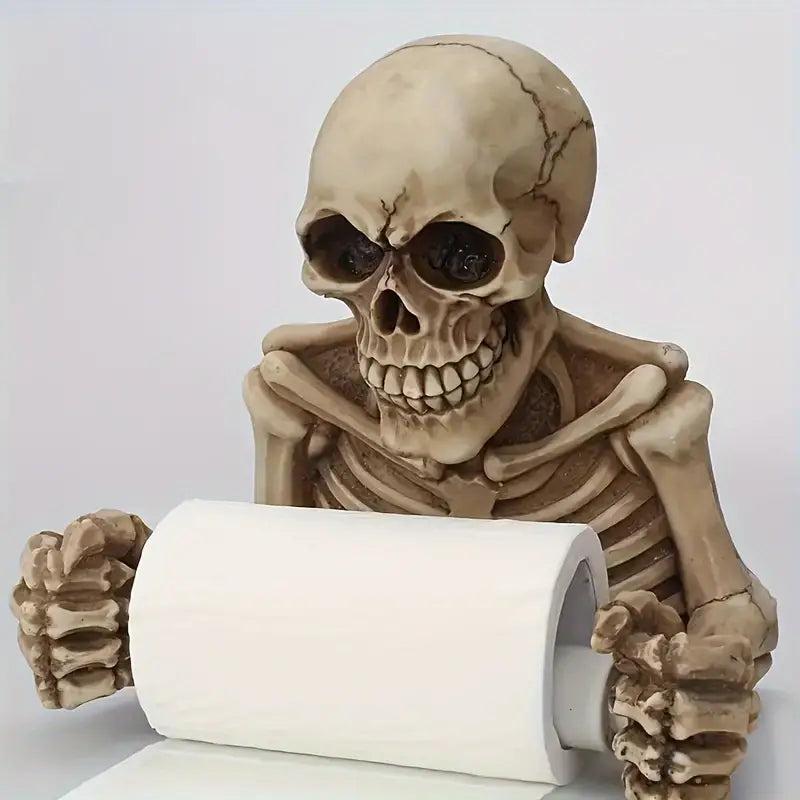 Skull Toilet Paper Holder - Retro Gothic Wall Mount