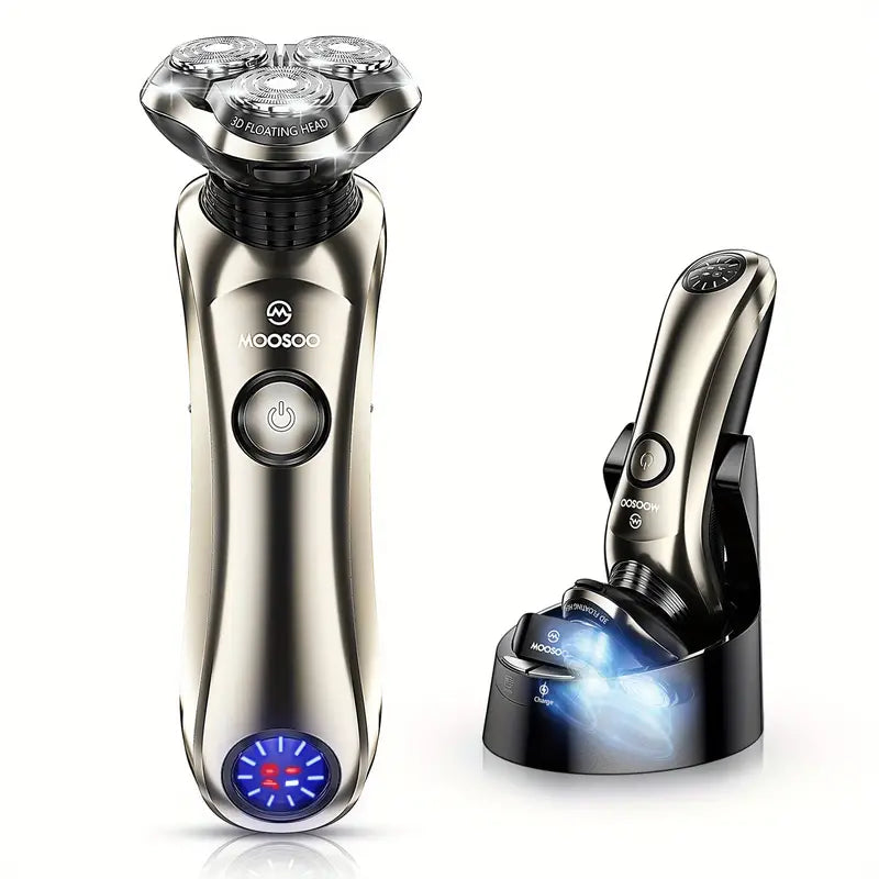Advanced Electric Shaver for Men with Clean Charge Station
