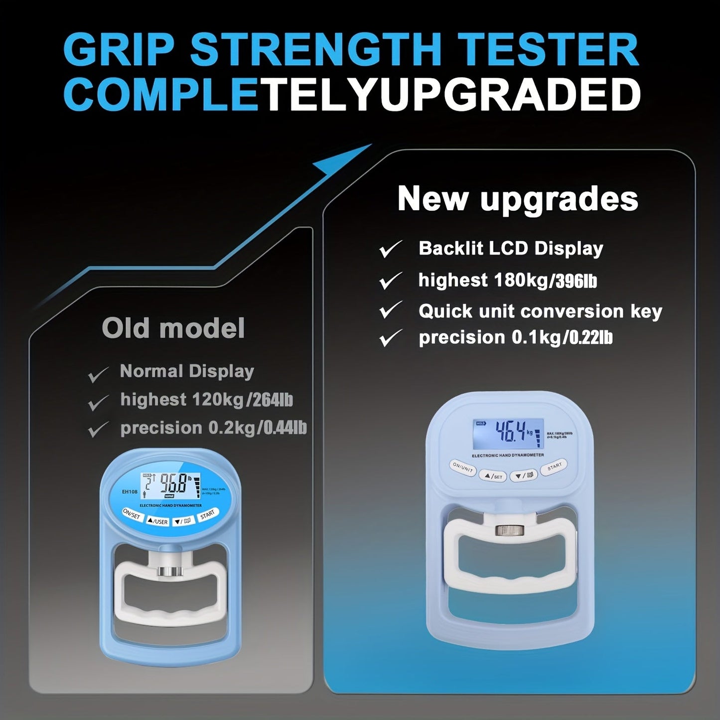 Digital Grip Strength Tester LCD Hand Trainer