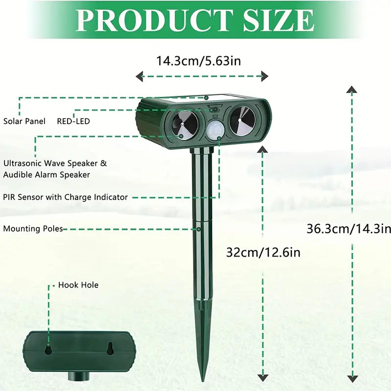Emerald Solar Ultrasonic Animal Repellent