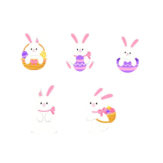 5pcs Waterproof Bunny and Easter Eggs Yard Signs