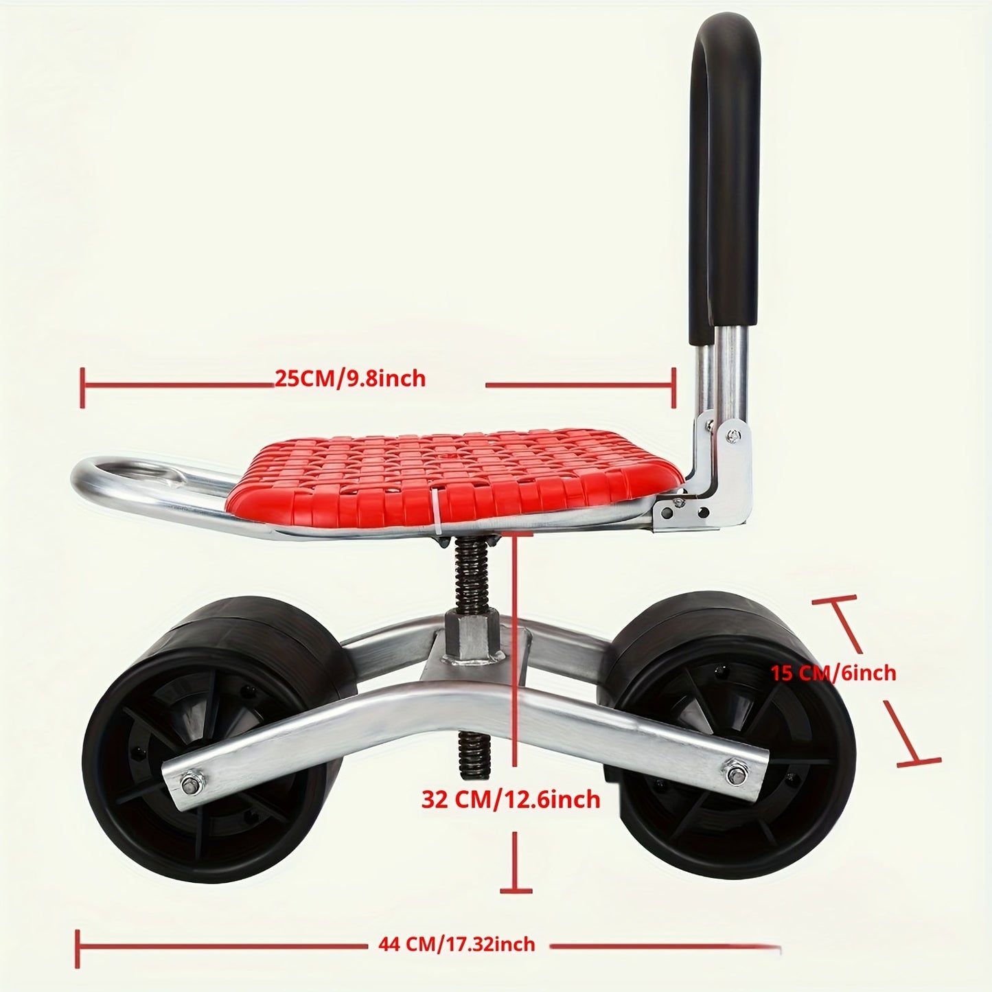Garden Cart with Wheels Adjustable Swivel Seat