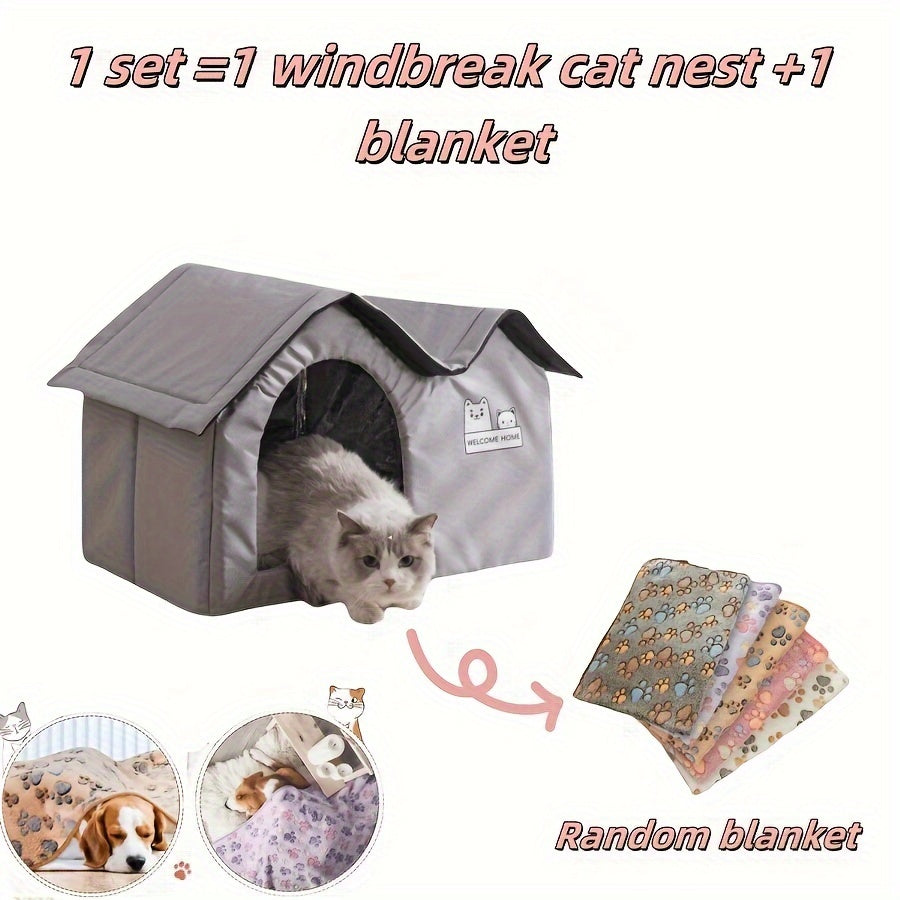 Cat Dog Bed House for All-Season Comfort Shelter