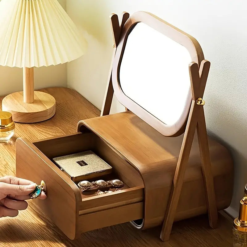 Classic High-Definition Makeup Mirror with Drawer