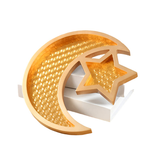 Gold Eid Mubarak Wooden Dessert Tray
