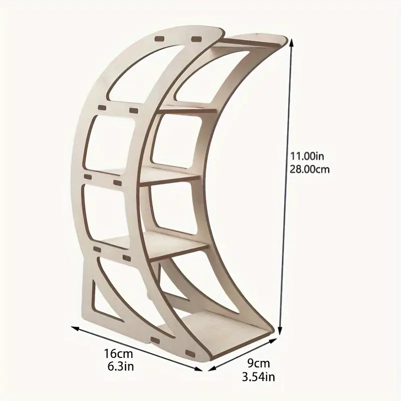 Mystic Moon Crescent Wooden Ornament Shelf