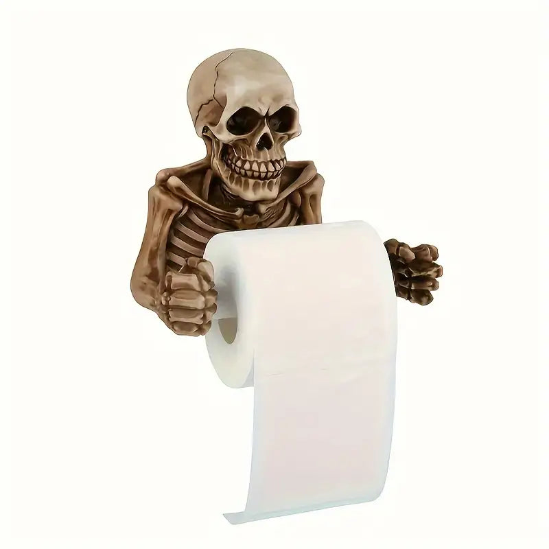 Skull Toilet Paper Holder - Retro Gothic Wall Mount