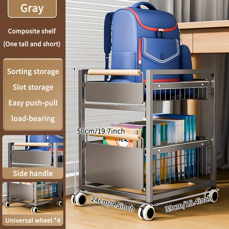 Mobile Book Bag Storage Rack Trolley