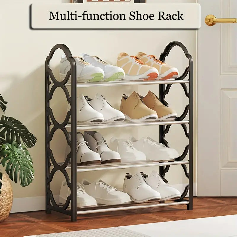 Step up your organization game with this stylish and functional shoe rack