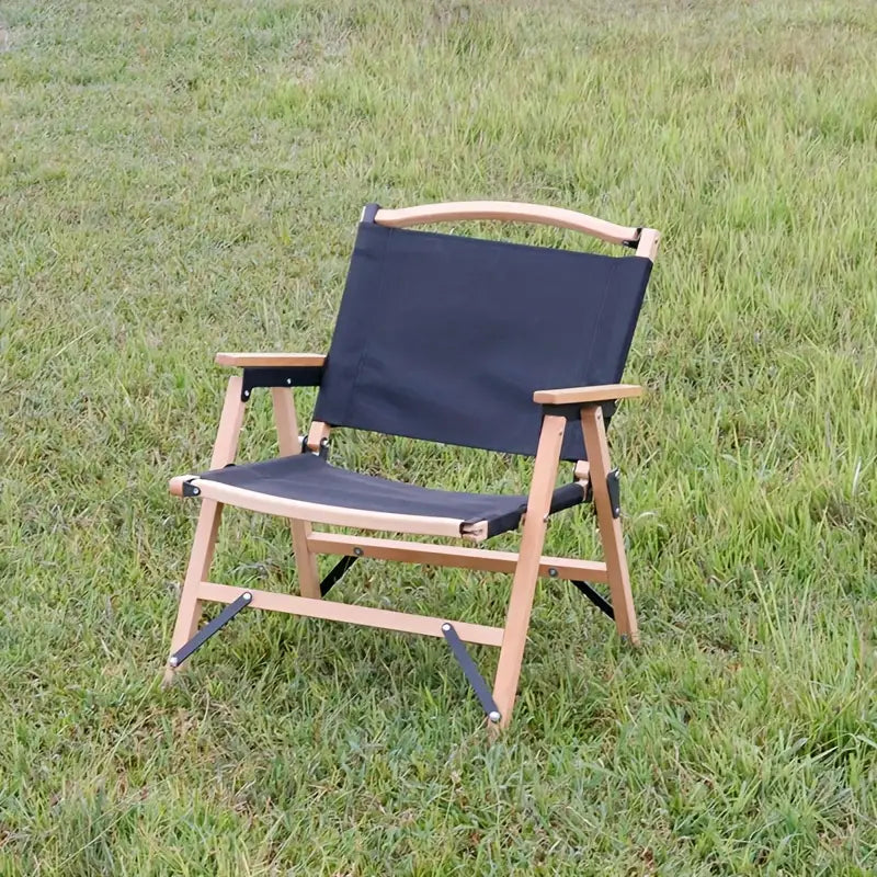 Foldable Wooden Camping Chair - Beech Black