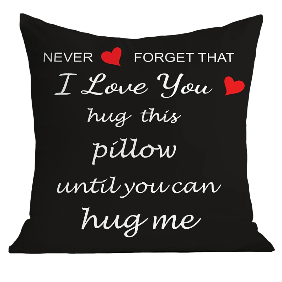 I Love You’ Hug Design Throw Pillow Cover – Cozy and Heartfelt Home Deco