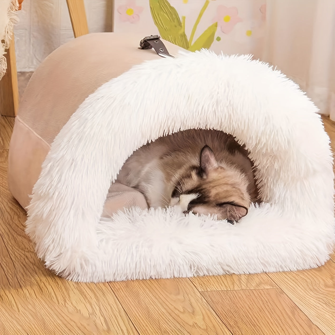 Warm Plush Cat Nest Bed for Winter Comfort