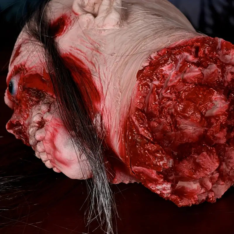 Crimson Haunting: The Ghostly Fake Man Head