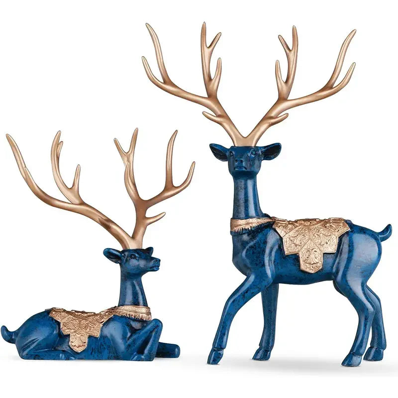 Winter Wonderland Wonders: 2 Festive Reindeer Figurines