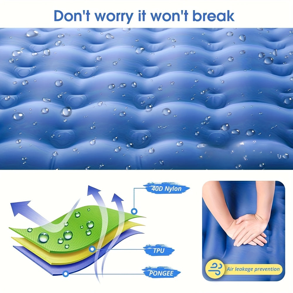 5-Inch Inflatable Camping Sleeping Mat with Pillow