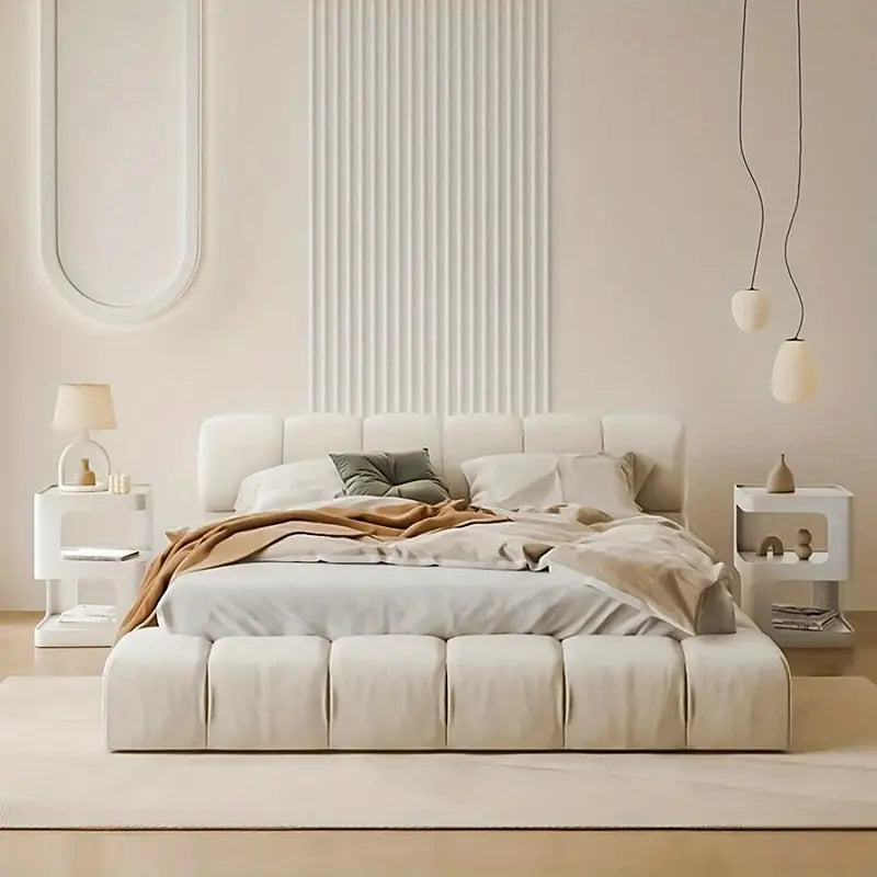 Chic Nordic-Inspired Bedside Table - Beige